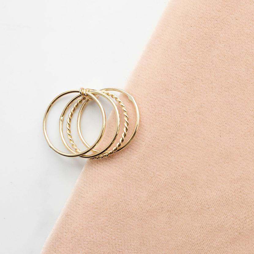 Four Stacking Ring Set - Magpie Jewellery