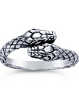 Sterling Silver Double Headed Snake Ring - Magpie Jewellery