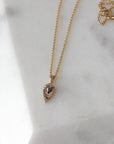 14k Grey Diamond Teardrop Sun Necklace - Magpie Jewellery