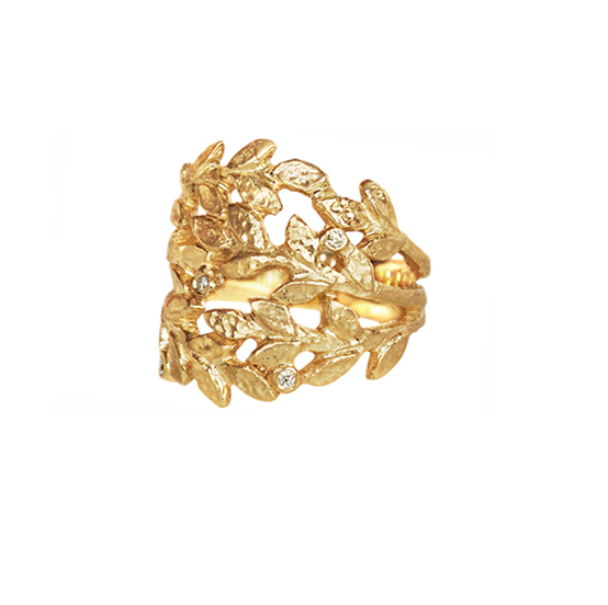 Triple Golden Wreath Ring