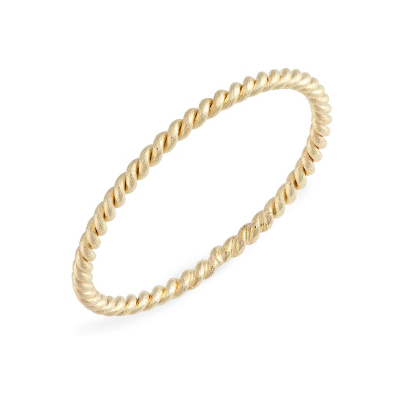 14K recycled gold slim twisted ring