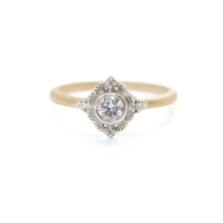 Two-Tone Venise Frame Engagement Ring - Magpie Jewellery