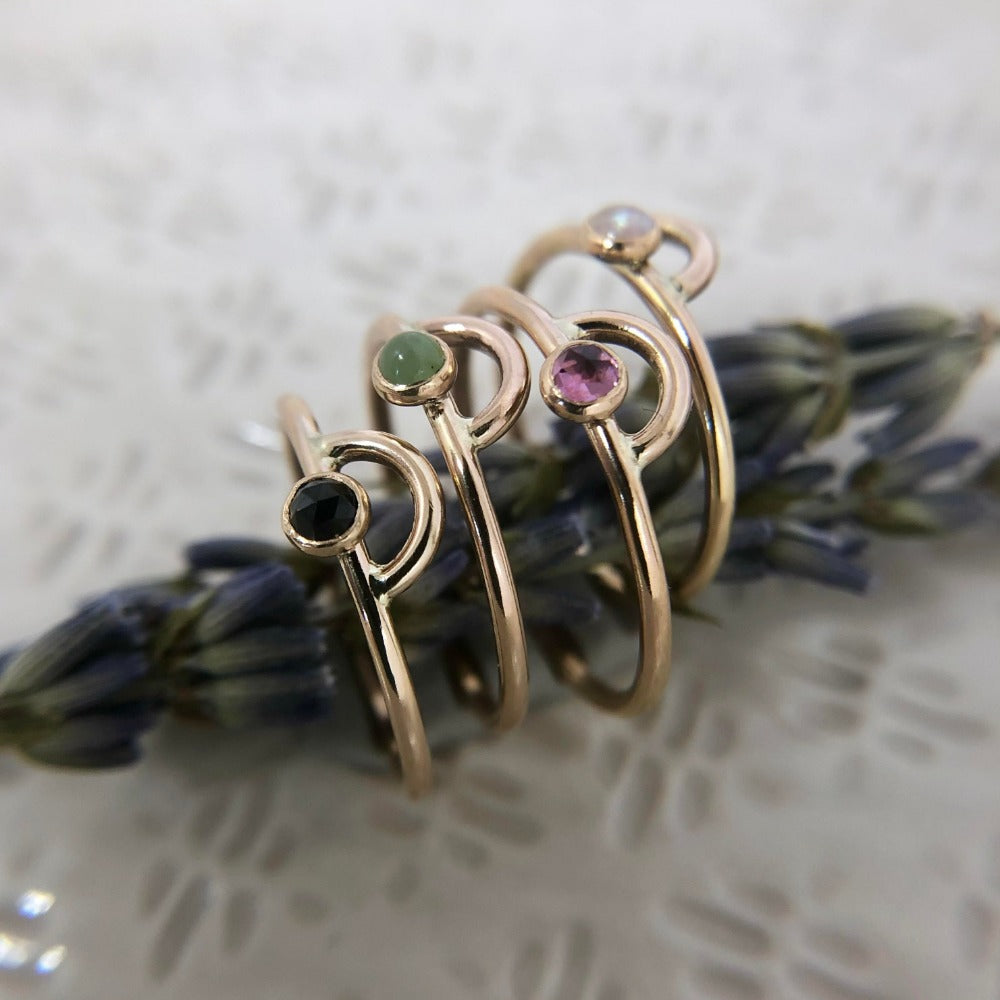 Mini Gemstone Archway Ring - Magpie Jewellery