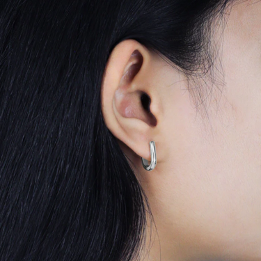 U-Shaped Huggie Hoop Earrings - Magpie Jewellery