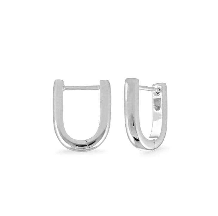 U-Shaped Huggie Hoop Earrings - Magpie Jewellery