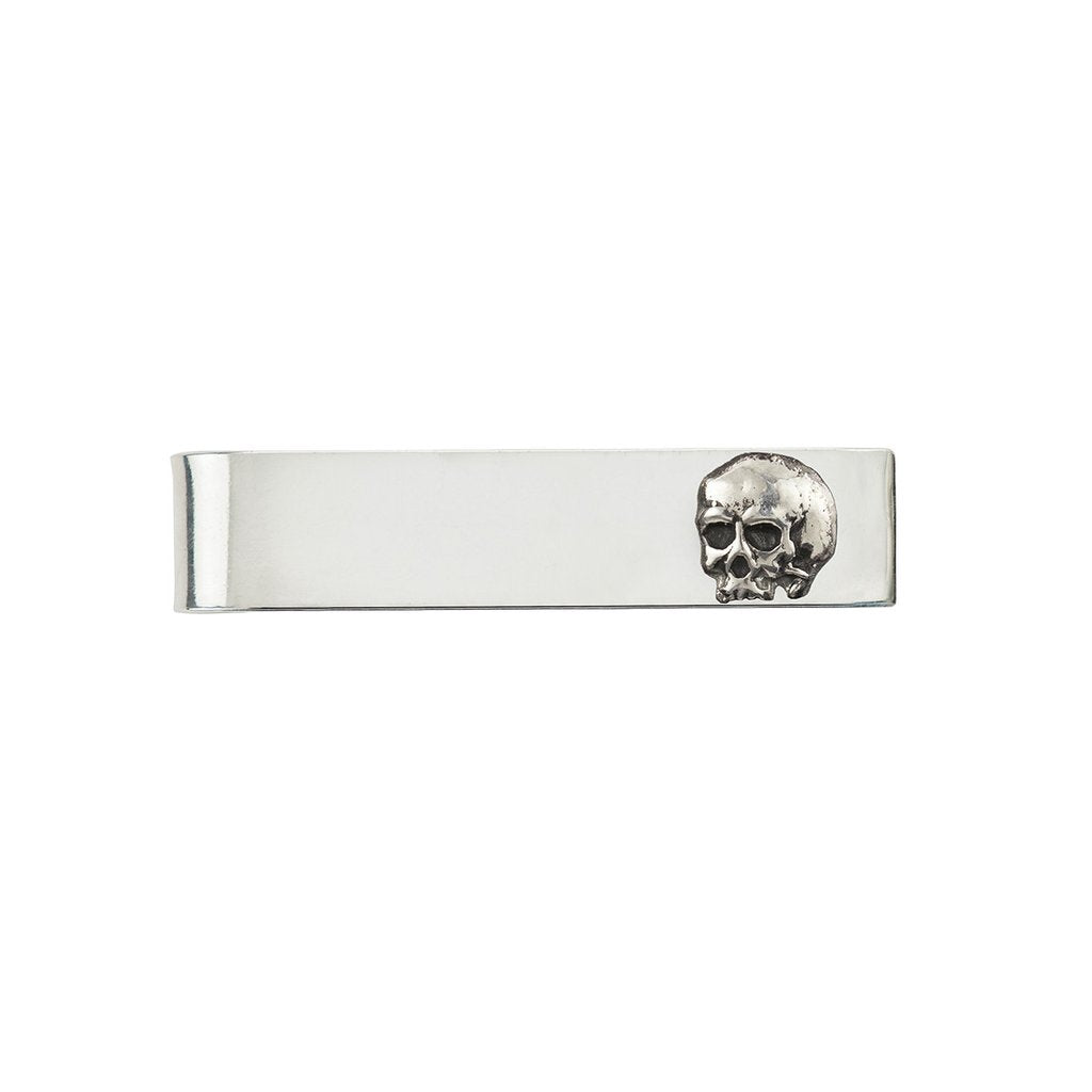 Skull Tie Bar Silver | Magpie Jewellery
