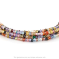 Strung 'Wrap' cubic zirconia gemstone bead necklace with attached / integrated charm clasp.
Anne Sportun tag charm, and beaded charm included.