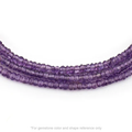 Strung 'Wrap' amethyst gemstone bead necklace with attached / integrated charm clasp.
Anne Sportun tag charm, and beaded charm included.