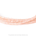 Strung 'Wrap' blush moonstone gemstone bead necklace with attached / integrated charm clasp.
Anne Sportun tag charm, and beaded charm included.