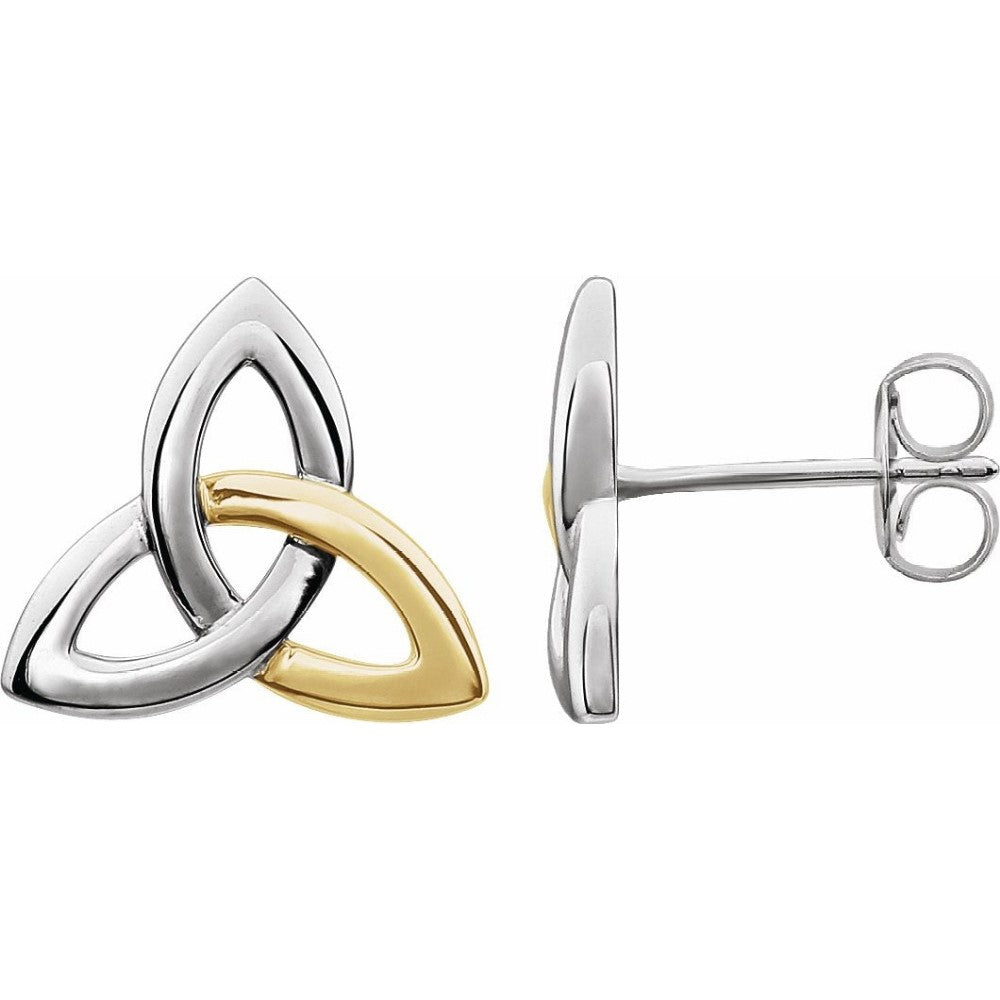 14k White &amp; Yellow Trinity Earrings - Magpie Jewellery