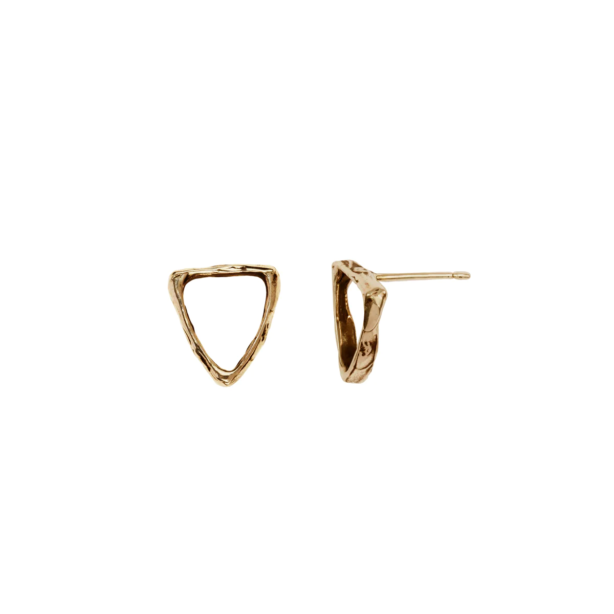 Extra Small 14K Gold Open Shield Stud | Magpie Jewellery