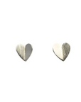 Folded Heart Studs - Magpie Jewellery