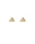 Cléo Triangle Studs  - Gold & Diamond - Magpie Jewellery