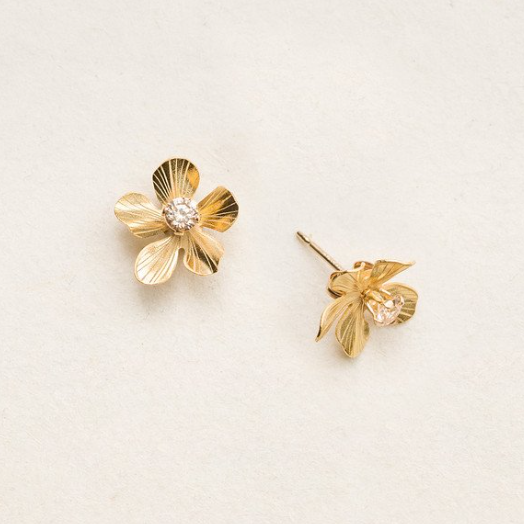 Petite Plumeria Studs - Magpie Jewellery