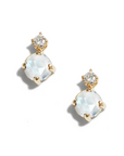 Rosecut Moonstone Diamond Earrings - Magpie Jewellery