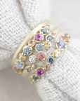 Multi-Coloured Sapphire Crown Band - Magpie Jewellery