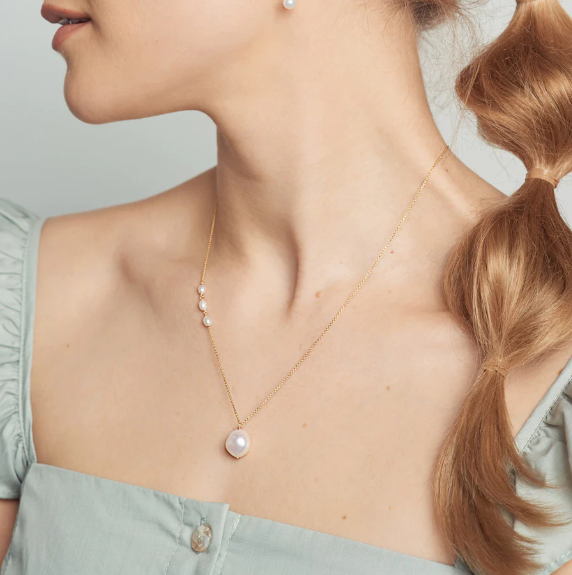 Baroque Pearl Drop Pendant Necklace - Magpie Jewellery