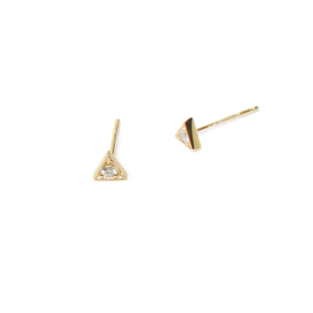 Cléo Triangle Studs  - Gold &amp; Diamond - Magpie Jewellery