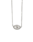 Dew Drop Evil Eye Necklace - White Sapphire - Magpie Jewellery