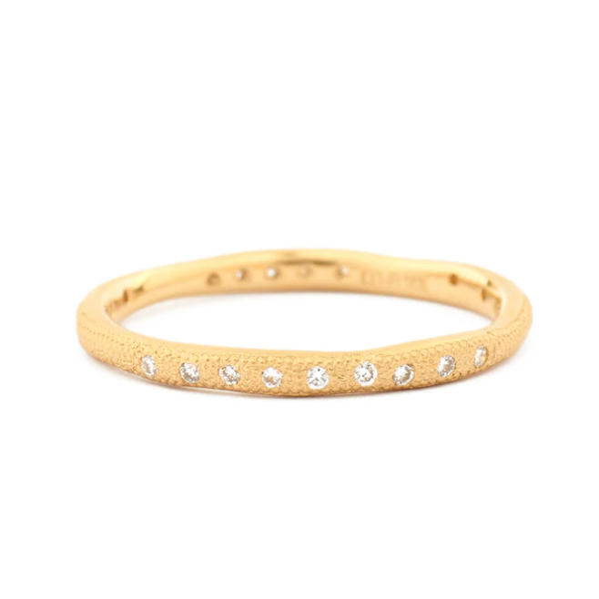 Gold Wavy Stardust Band - Magpie Jewellery