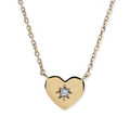 Vintage Star Heart Pendant Necklace - Gold & Diamond - Magpie Jewellery