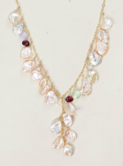 Margo Necklace, Blush/Neutral - Magpie Jewellery