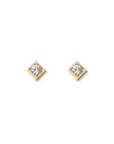 Cléo Square Studs  - Gold & Diamond - Magpie Jewellery