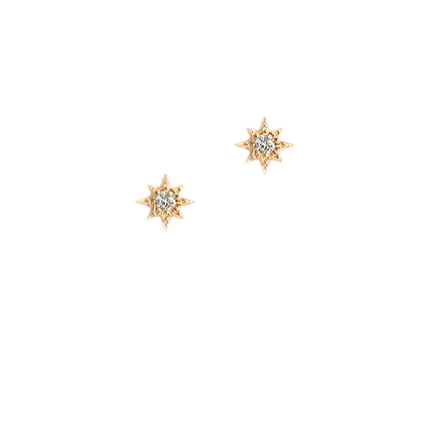 Petite Diamond Aztec North Star Stud - Magpie Jewellery