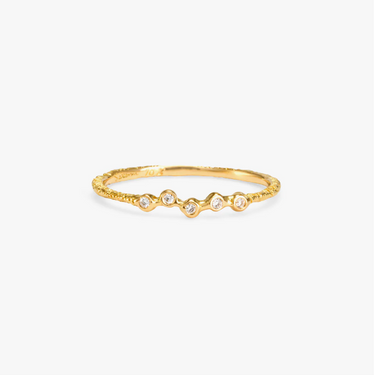 Woven Five Diamond Band - Magpie Jewellery