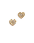 Diamond Pavé Heart Studs  - Gold - Magpie Jewellery