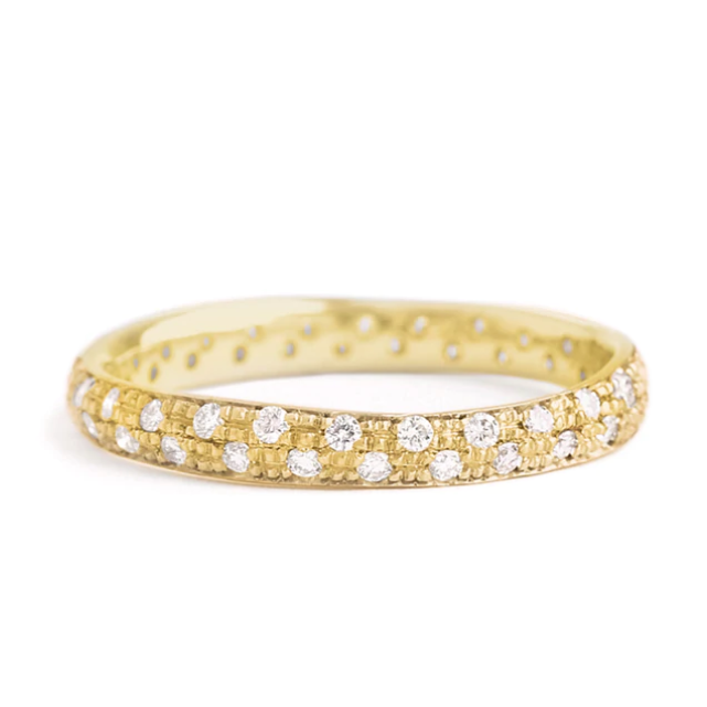 Narrow Pavé Diamond Band - Magpie Jewellery