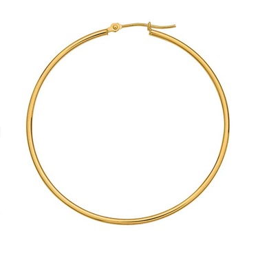 14K Yellow Gold Tubing Hoop Earrings 1.5mm X 45mm - Magpie Jewellery