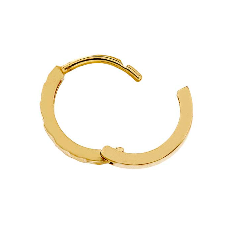 14K Yellow Gold Faceted Huggie Hoop Earrings - Magpie Jewellery