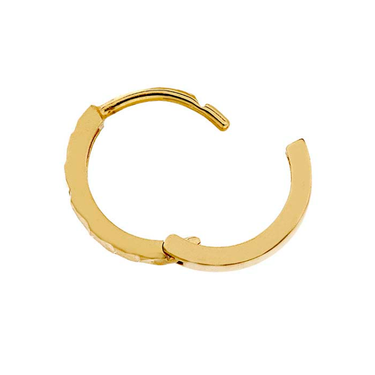 14K Yellow Gold Faceted Huggie Hoop Earrings - Magpie Jewellery