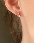 Rosecut Moonstone Diamond Earrings - Magpie Jewellery