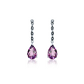 Amethyst Drop Marcasite Twist Earrings - Magpie Jewellery