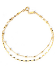 18K Gold Shimmer Beaded Duo Bracelet - Magpie Jewellery