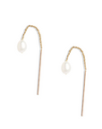 Petite Oval Pearl Threader Earrings - Magpie Jewellery
