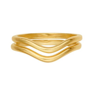 14K Yellow Gold Stackable Curved Ring - Magpie Jewellery