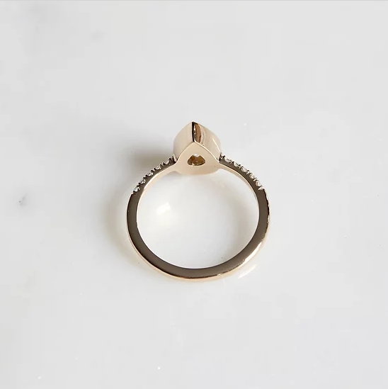 Pear Cut Champagne Diamond Ring - Magpie Jewellery