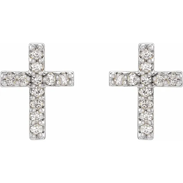 Diamond Cross Earrings - Magpie Jewellery