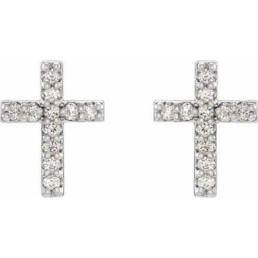 Diamond Cross Earrings - Magpie Jewellery