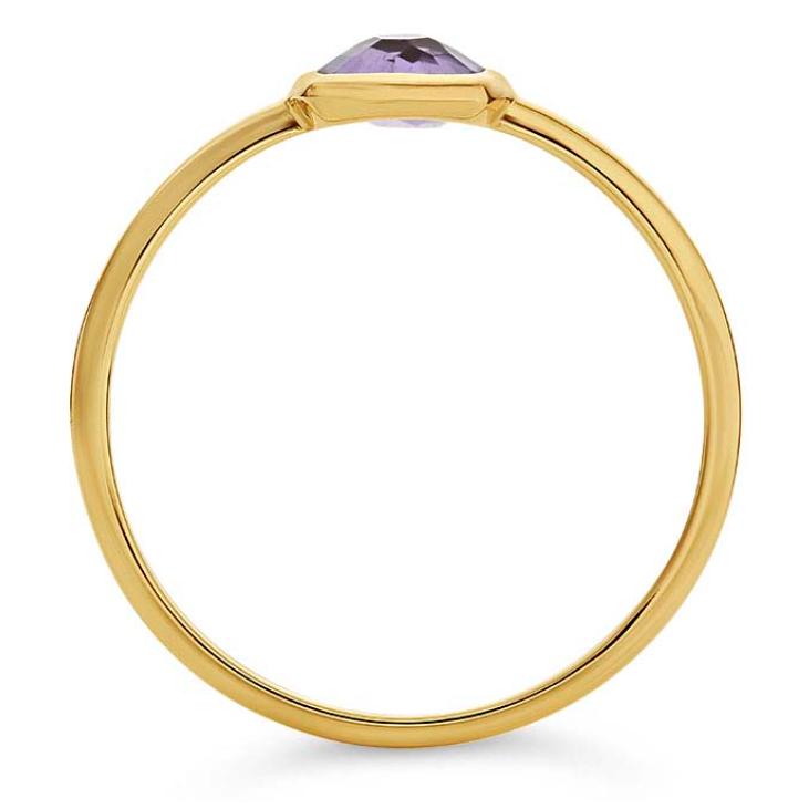 14KY Gold Cushion Cut Amethyst-Set Ring - Magpie Jewellery