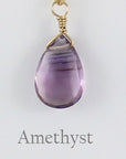 Gold Fill Gemstone Solo Necklace | Magpie Jewellery | Yellow Gold | Amethyst, Faceted | Labelled