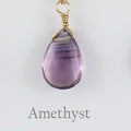 Gold Fill Gemstone Solo Necklace | Magpie Jewellery | Yellow Gold | Amethyst, Faceted | Labelled