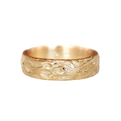 14k Tree Bark Band - Magpie Jewellery