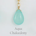 Gold Fill Gemstone Solo Necklace | Magpie Jewellery | Yellow Gold | Aqua Chalcedony | Labelled