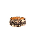 Love Conquers All Wide 14K Gold Textured Band Ring - Magpie Jewellery