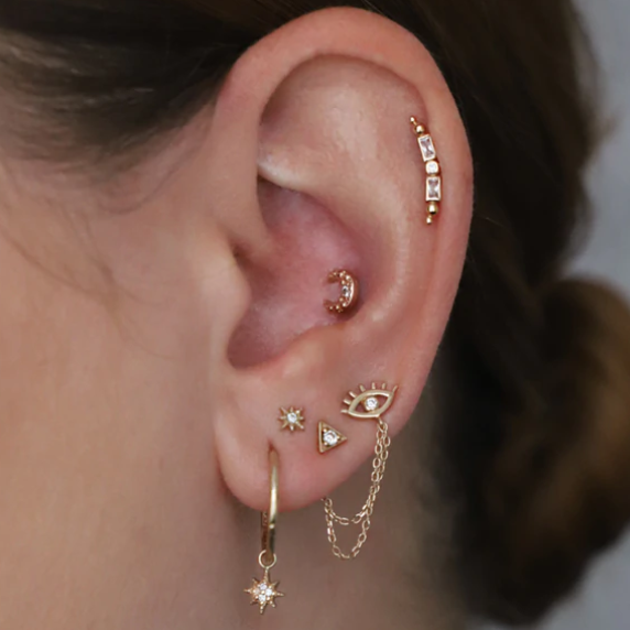 Mel Soldera Deco Ear Crawler Stud - Magpie Jewellery