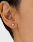 Icon Vintage Starburst Studs - Gold & Diamond - Magpie Jewellery